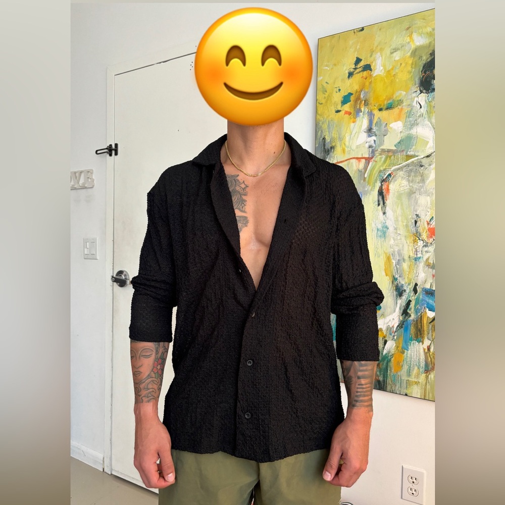 NEW‼️ ZARA MEN TEXTURED SHIRT SIZE M